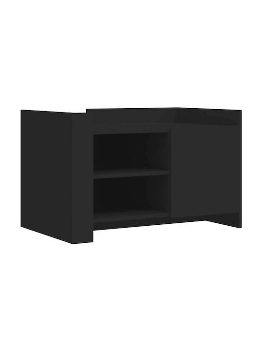 Rectangular Central Wooden Coffee Table Black M80xW50xH50cm