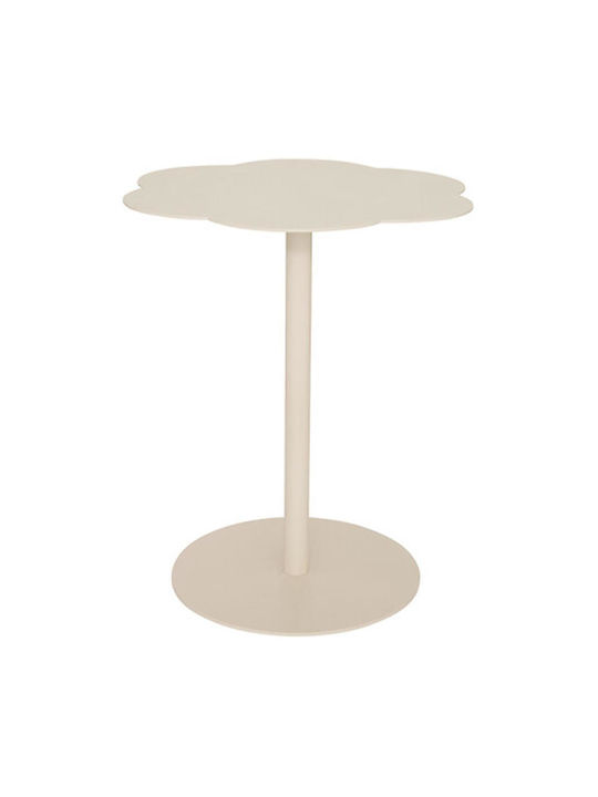 Round Side Table Fiora Metal Ecru W50.5xD43cm