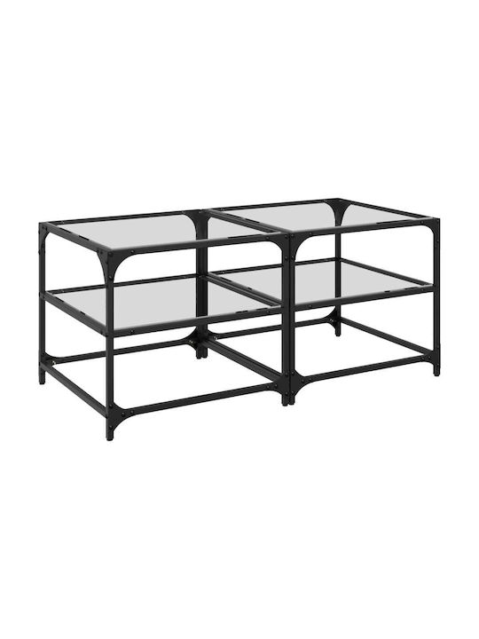 Square Glass Side Table Transparent 50x50x45 cm
