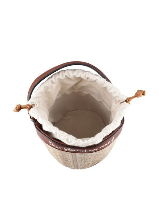 Fabric Women's Handbag Beige
