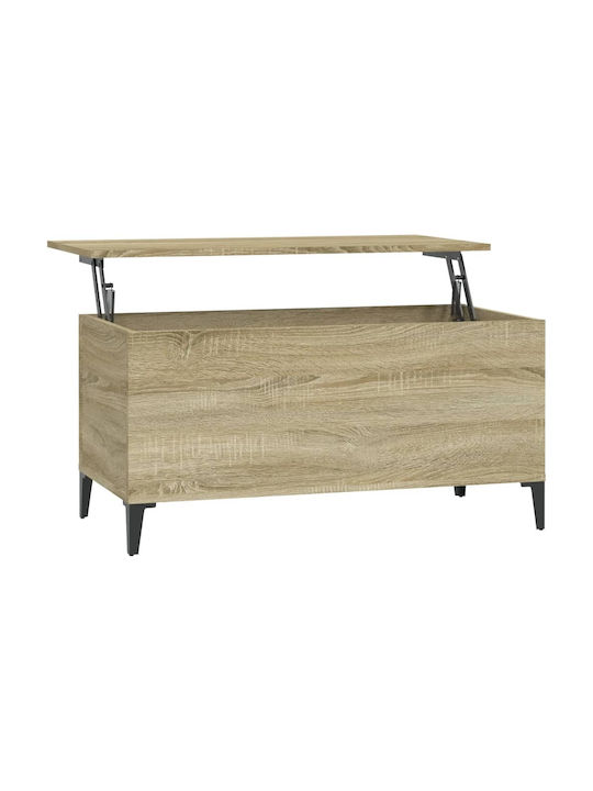 Rectangular Central Wooden Coffee Table with Lifting Mechanism Sonoma M90xW44.5xH45cm