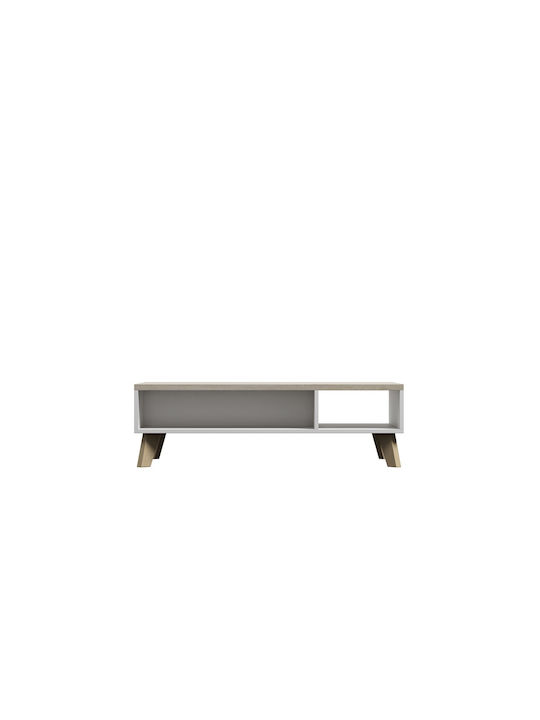 Masa Centrală Rectangulară Lotta 110 Din Lemn Alb / Stejar Sonoma L110xL60xÎ35cm