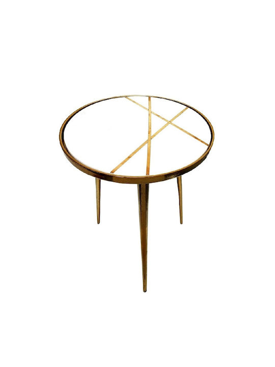 Round Aluminum Side Table Gold - Marble M35.5xL35.5xH50.5cm