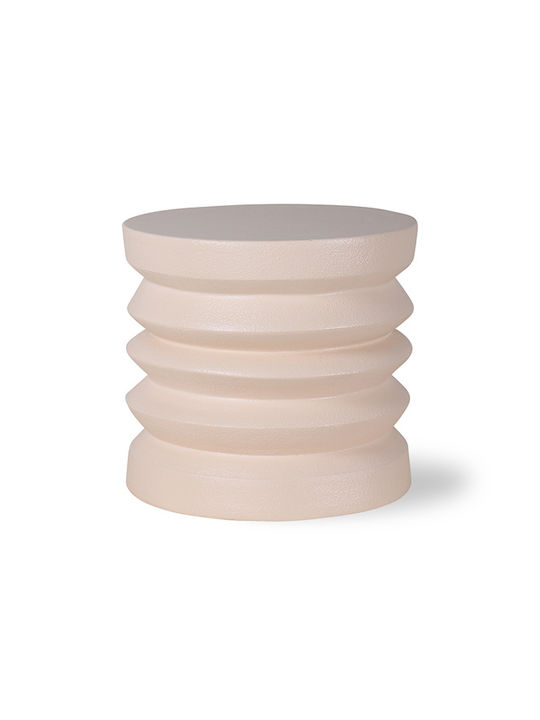 Στρογγυλό Βοηθητικό Τραπεζάκι Cream Μ38xΠ38xΥ36εκ.