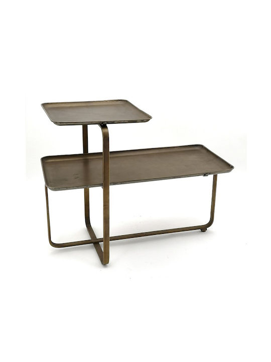 Rectangular Central Metal Coffee Table Brown M79xW42xH64cm