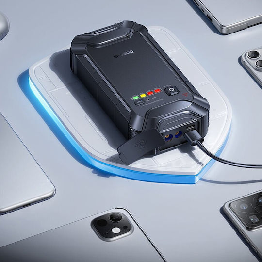 Baseus PrimeTrip VJ1 Преносим Стартер за Батерия на Автомобил и Мотоциклет 12000mAh с USB / Фенер 12V