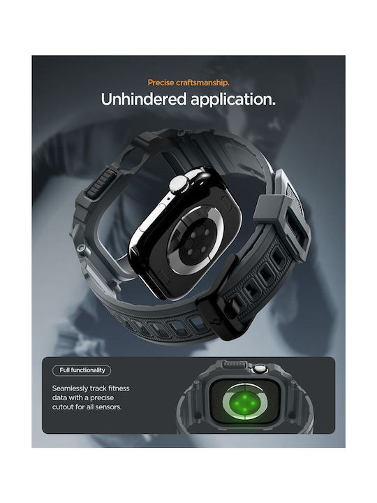 Spigen Rugged Armor Pro 2 Silicone Case in Gray color for Apple Watch 11 46mm