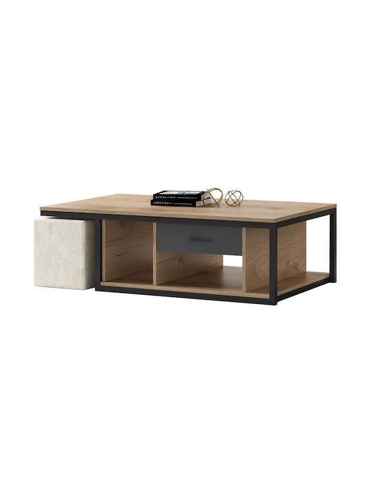 Rectangular Central Coffee Table No 18 Wooden with Drawers Honey M119xL67xH38cm
