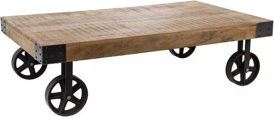 Central Coffee Table With Beige Wheels