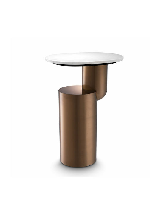 Masă Laterală Rotundă Tore Metalică Bronz M45xL35xH62cm