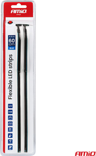 Benzi Laterale LED Auto Albastre 2x30cm 12V Amio-04578