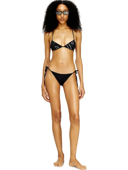 Bikini Slip με Κορδονάκια Μαύρο