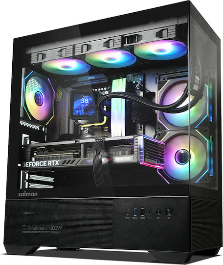 Zalman Chronix V2 Gaming Midi Tower Κουτί Υπολογιστή με Πλαϊνό Παράθυρο και ARGB Φωτισμό Μαύρο