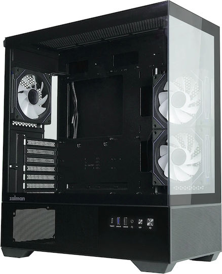 Zalman Chronix V2 Gaming Midi Tower Κουτί Υπολογιστή με Πλαϊνό Παράθυρο και ARGB Φωτισμό Μαύρο