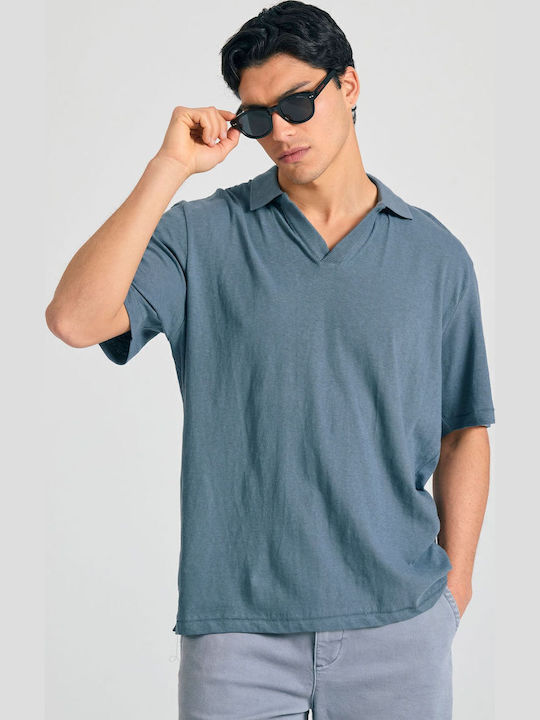 Polo Herrenbluse Kurzarm Steel-Grau FBM011-012-11-Steel-Grau