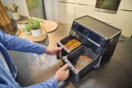 Braun Air Fryer με Διπλό Αποσπώμενο Κάδο 10lt Μαύρο TD5073
