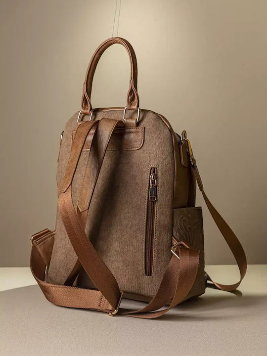 Damentasche Rucksack Schulter Braun