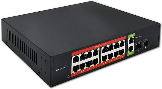 Qoltec 52292 L2 PoE Switch με 16 Θύρες Gigabit (1Gbps) Ethernet
