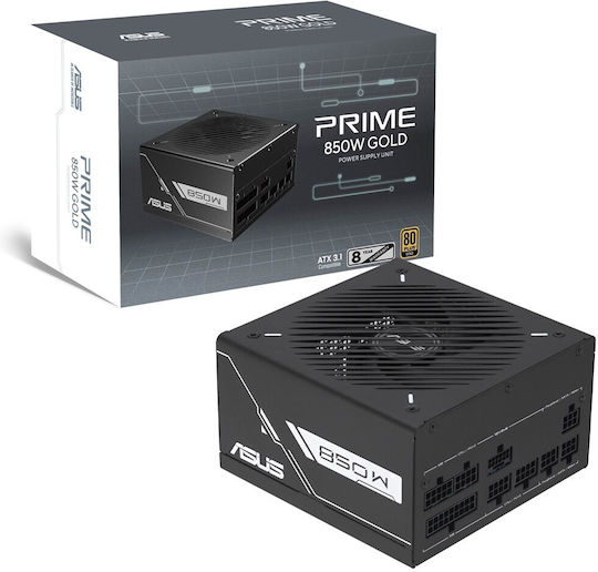 Asus Prime Gold Black Edition 850W Μαύρο Τροφοδοτικό Υπολογιστή Full Modular 80 Plus Gold