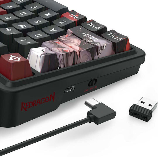 Redragon ARTEMIS PRO Ασύρματο Gaming Μηχανικό Πληκτρολόγιο με RGB φωτισμό (Αγγλικό US)