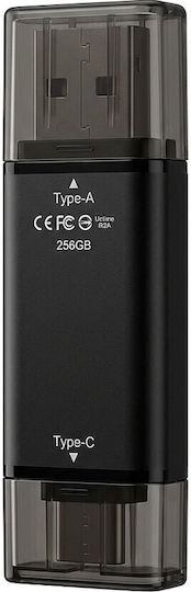 TeamGroup X1 Max 256GB USB 3.2 Stick με σύνδεση USB-A & USB-C Μαύρο