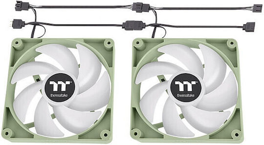 Thermaltake CT120 Case Fan (2000rpm / 57.05cfm) με ARGB Φωτισμό και Σύνδεση 4-Pin PWM 2τμχ Matcha Green