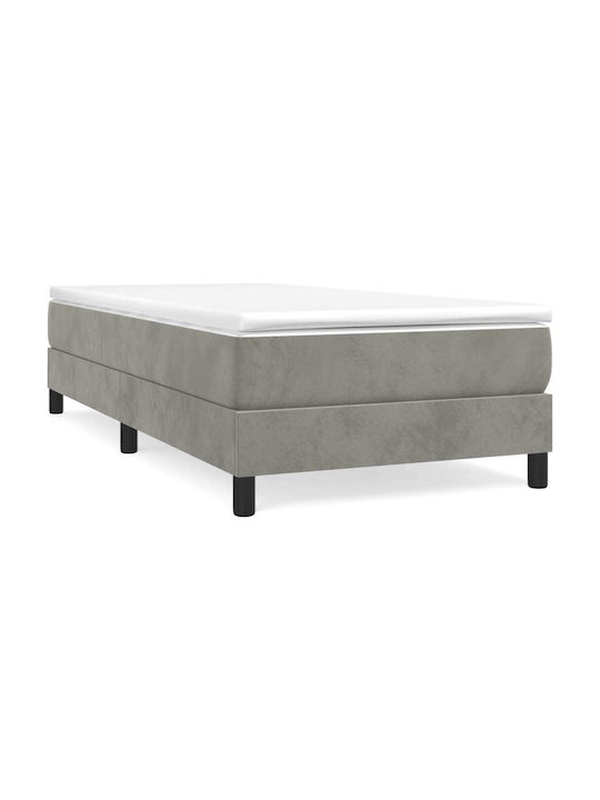 Υπόστρωμα Pat Single Tapițat cu Material Gri Deschis pentru Saltea 100x200cm