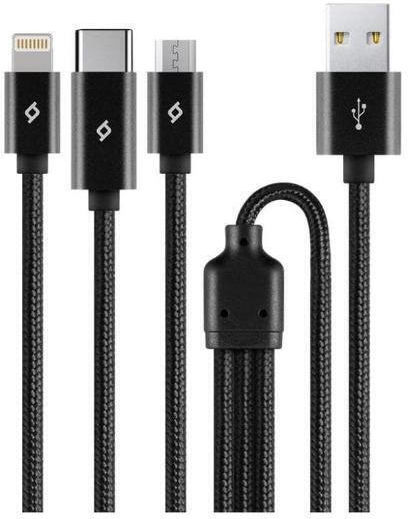TTEC Alumicable Trio Braided USB to Lightning / Type-C / micro USB 1m Cable (2DK39S)