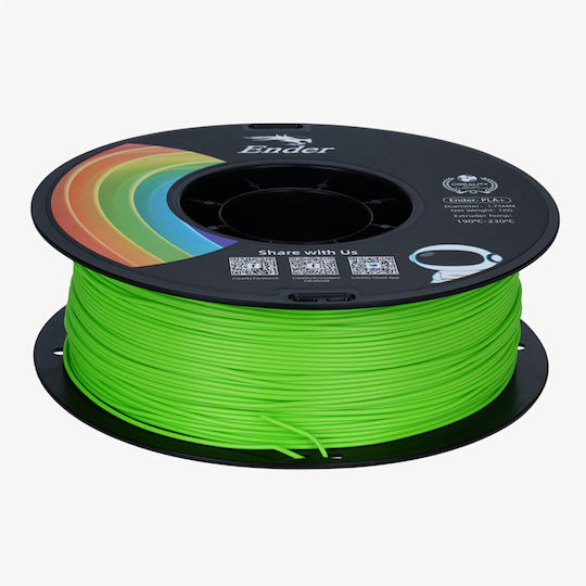 Creality3D PLA+ 3D Printer Filament 1.75mm Apple Green 1kg 3301010313 1τμχ (Spool)