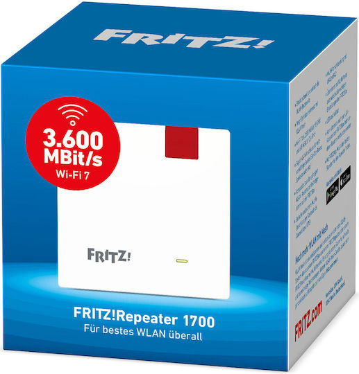 AVM FRITZ!Repeater 1700 Mesh WiFi Extender Dual Band (2.4 & 5GHz) 3600Mbps