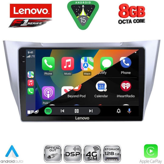 Lenovo Ηχοσύστημα Αυτοκινήτου για Lexus RX300 2003-2008 (Bluetooth/USB/WiFi/GPS/Apple-Carplay/Android-Auto) με Οθόνη Αφής 10"