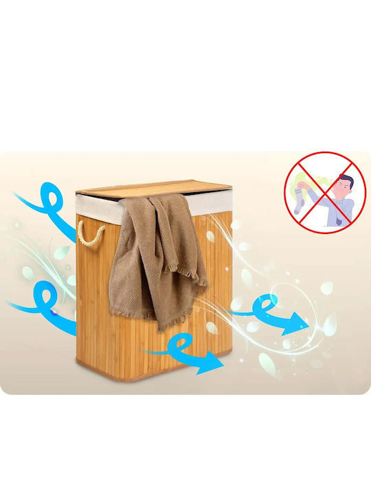 Smartic Καλάθι Απλύτων Bamboo 100lt με Καπάκι 61x54x34cm Μπεζ Smartic Καλάθι Απλύτων Bamboo 100lt με Καπάκι 61x54x34cm Μπεζ