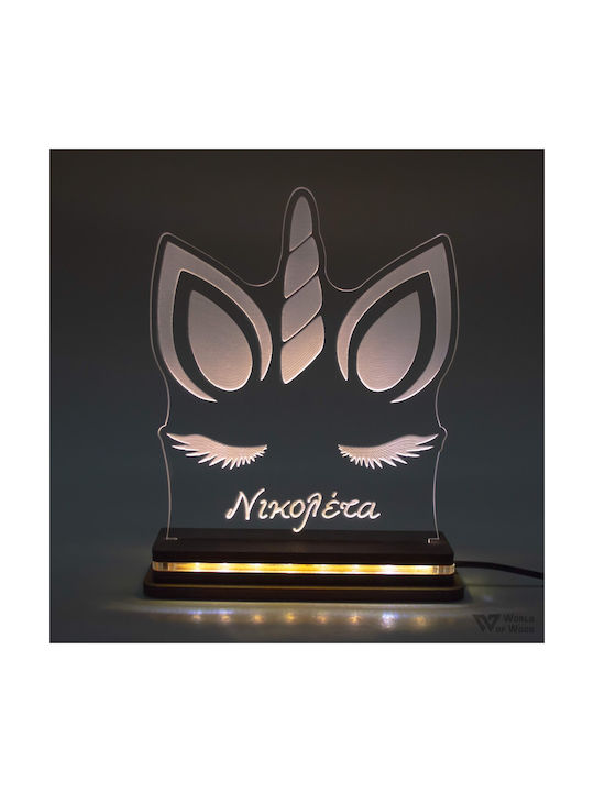 World of Wood Led Παιδικό Διακοσμητικό Φωτιστικό Unicorn Πολύχρωμο 19x16cm World of Wood Led Παιδικό Διακοσμητικό Φωτιστικό Unicorn Πολύχρωμο 19x16cm