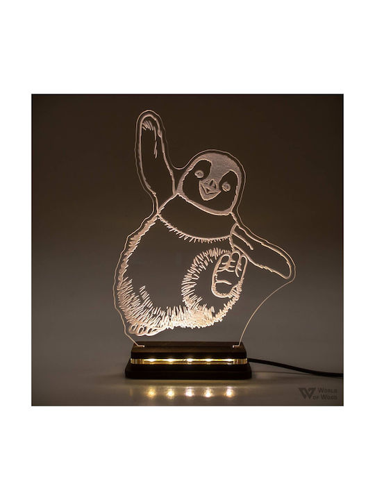 World of Wood Led Kids Decorative Lamp Happy Feet White 22x16cm