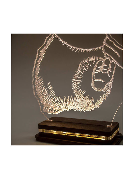 World of Wood Led Kids Decorative Lamp Happy Feet White 22x16cm