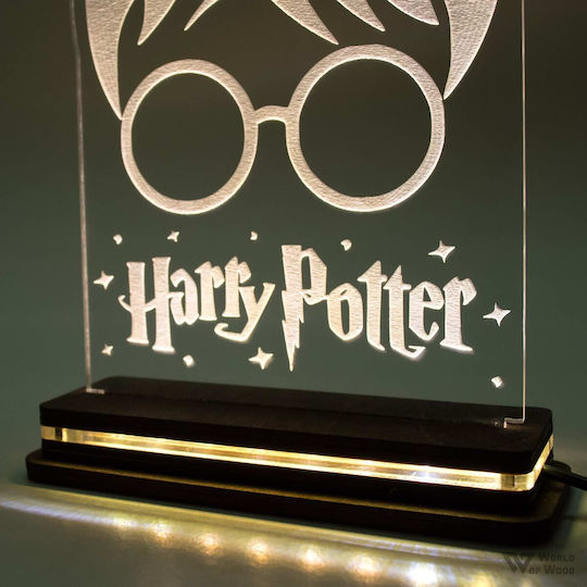 World of Wood LED Kinder Tischlampe Harry Potter Weiß 22x15cm