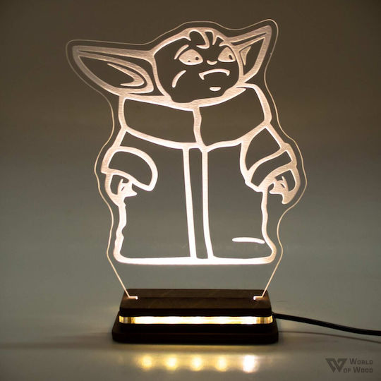 World of Wood Led Kids Decorative Lamp Star Wars - Baby Yoda White 20x16cm