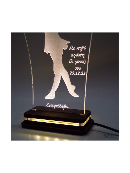 World of Wood Led Kids Decorative Lamp Ballerina White 22x14cm