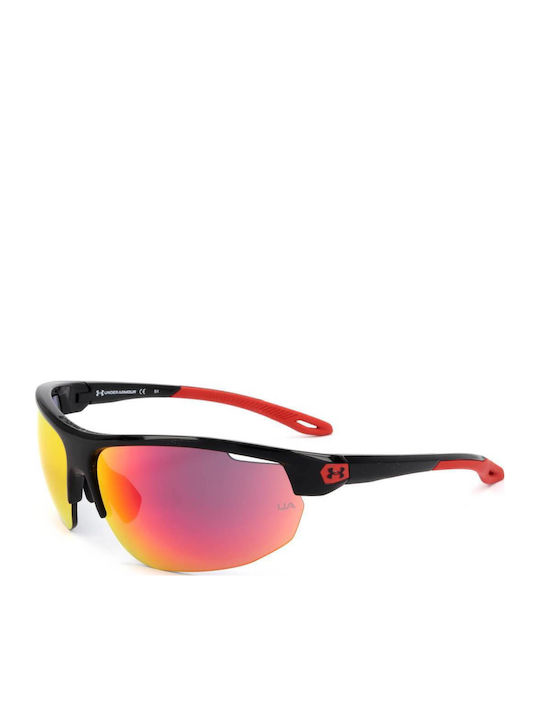 Under Armour Men's Sunglasses with Black Plastic Frame and Multicolour Mirror Lens UA0002GS807