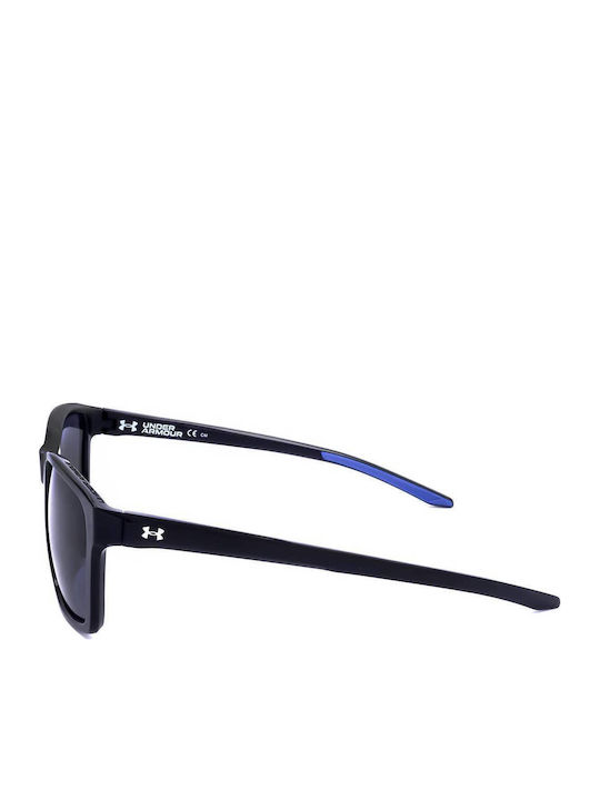 Under Armour Men's Sunglasses with Black Plastic Frame and Blue Lens UA0010FS807