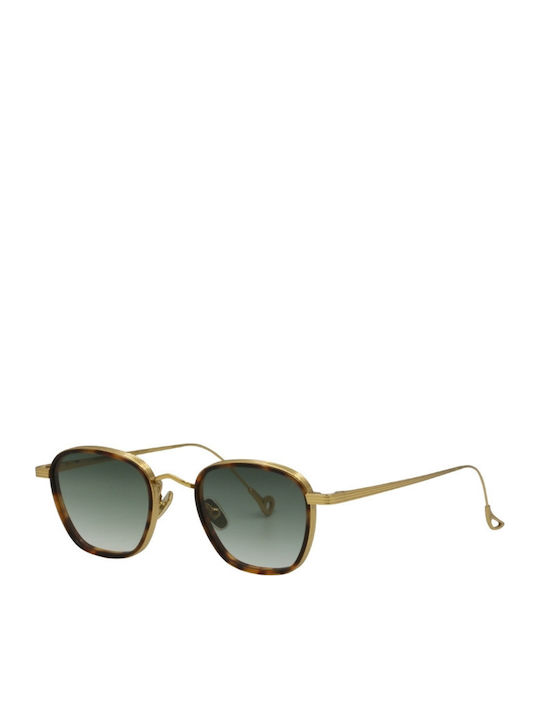 Eyepetizer Unisex Sunglasses with Brown Tartaruga Frame and Green Gradient Lens