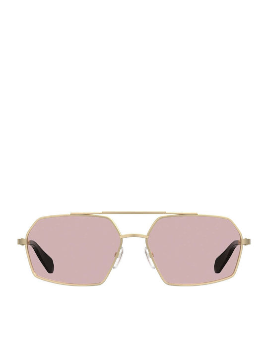 Unisex Sonnenbrillen mit Rosa Metallischem Rahmen und Rosa Gläsern
