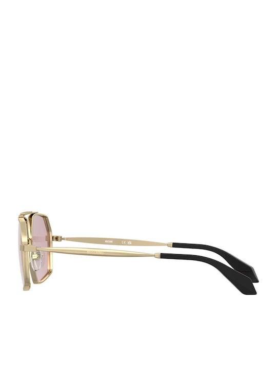 Unisex Sonnenbrillen mit Rosa Metallischem Rahmen und Rosa Gläsern
