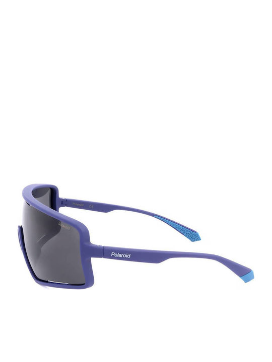 Polaroid Unisex Sonnenbrille mit Schwarz Kunststoff Gestell und Blau Polarisiert Spiegel Linse PLD7045/S IPQ