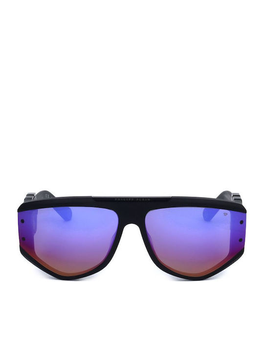 Philipp Plein Unisex Γυαλιά Ηλίου με Μαύρο Κοκκάλινο Σκελετό και Πολύχρωμο Καθρέφτη Φακό SPP093M 703V