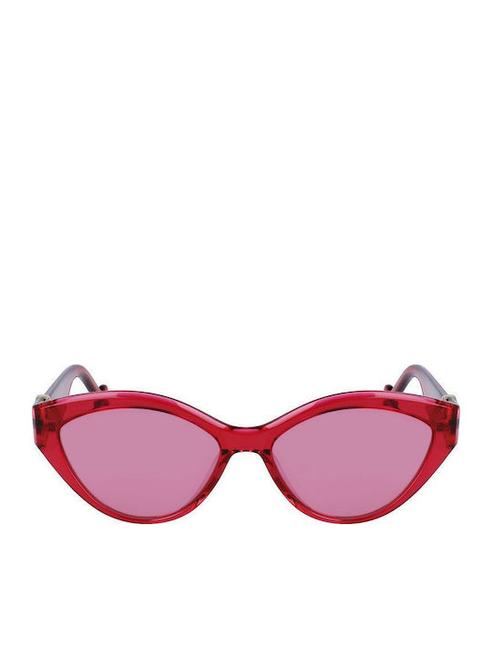 Liu Jo Women's Sunglasses with Red Plastic Frame and Fuchsia Lens