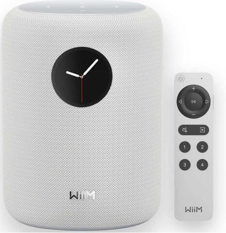 Smart Speaker Wiim Sound 1.8" Touchscreen Microphone Voice Assistant Control Wi-fi Bluetooth White