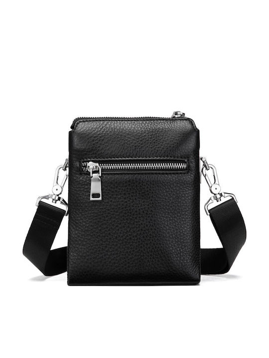 Leder Herren Tasche Schulter / Crossbody Schwarz