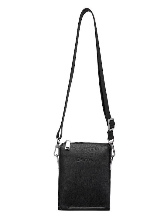 Leder Herren Tasche Schulter / Crossbody Schwarz