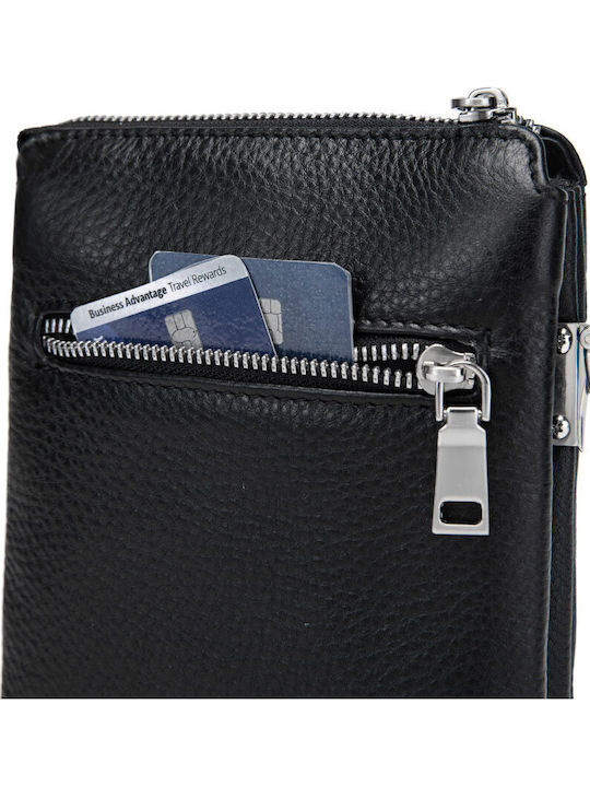 Leder Herren Tasche Schulter / Crossbody Schwarz